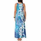 Hammerhead Shark Tattoo New Zealand Tank Maxi Dress Maori Galaxy Mangopare Pattern