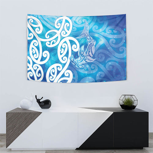 Hammerhead Shark Tattoo New Zealand Tapestry Maori Galaxy Mangopare Pattern
