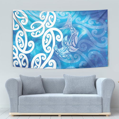 Hammerhead Shark Tattoo New Zealand Tapestry Maori Galaxy Mangopare Pattern