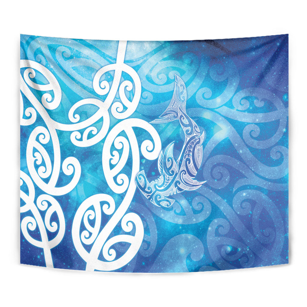 Hammerhead Shark Tattoo New Zealand Tapestry Maori Galaxy Mangopare Pattern