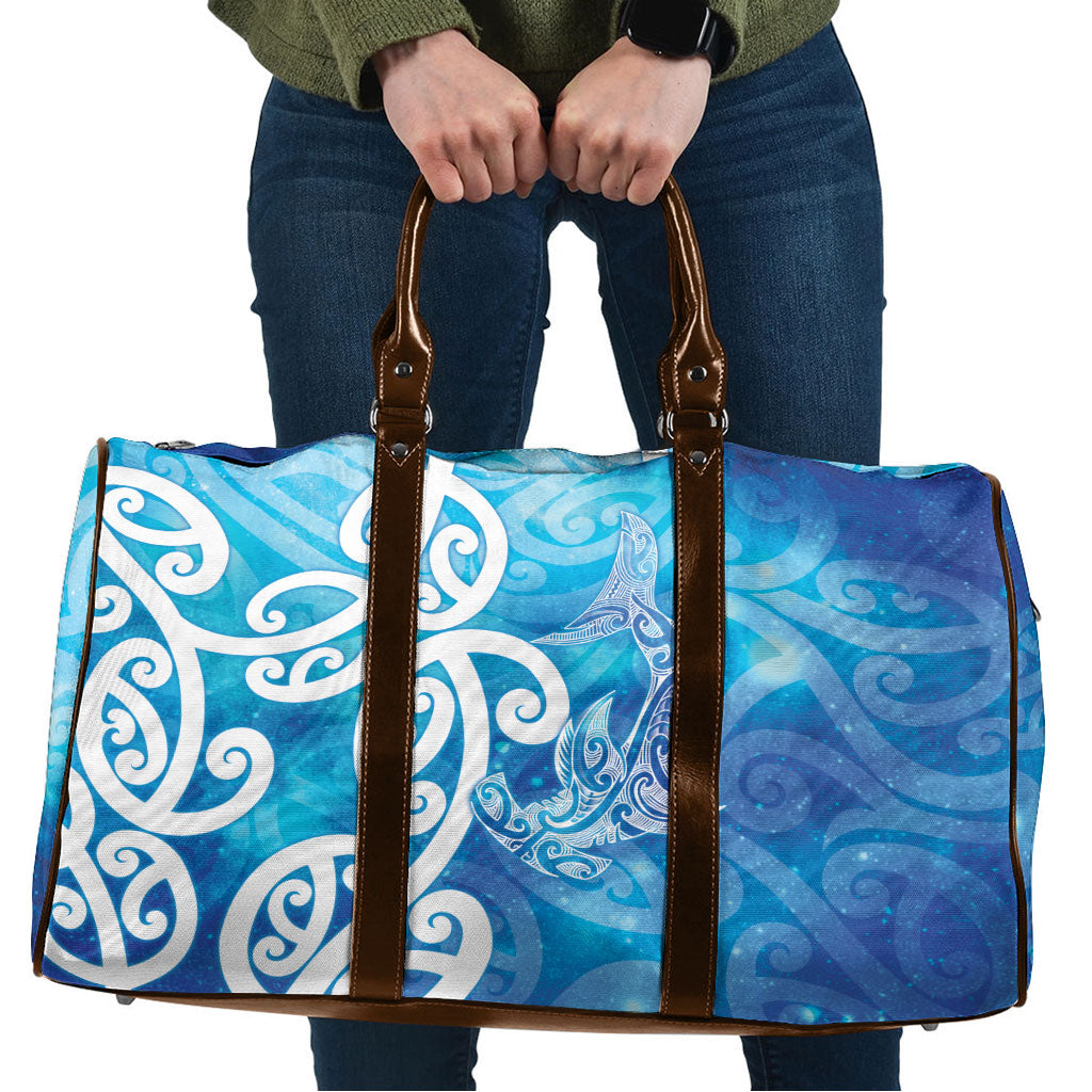 Hammerhead Shark Tattoo New Zealand Travel Bag Maori Galaxy Mangopare Pattern
