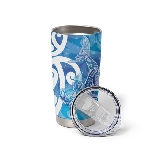Hammerhead Shark Tattoo New Zealand Tumbler Cup Maori Galaxy Mangopare Pattern