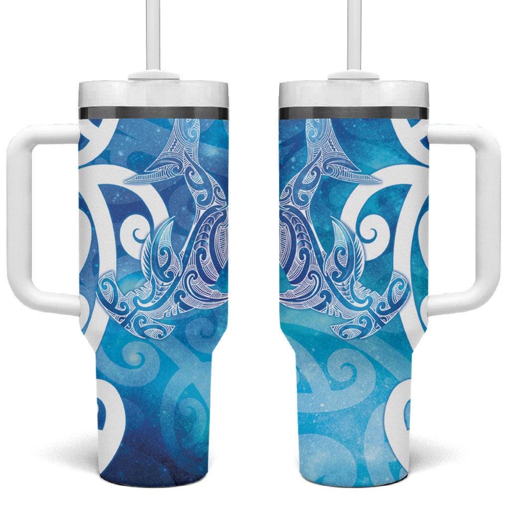 Hammerhead Shark Tattoo New Zealand Tumbler With Handle Maori Galaxy Mangopare Pattern