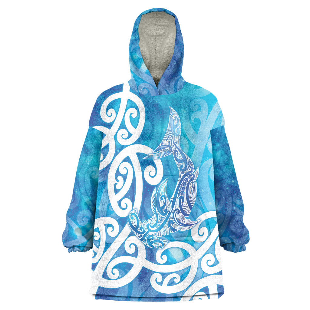 Hammerhead Shark Tattoo New Zealand Wearable Blanket Hoodie Maori Galaxy Mangopare Pattern