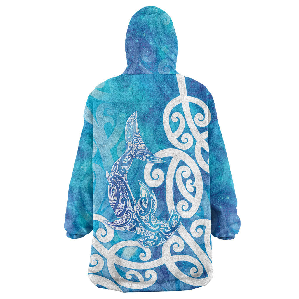 Hammerhead Shark Tattoo New Zealand Wearable Blanket Hoodie Maori Galaxy Mangopare Pattern
