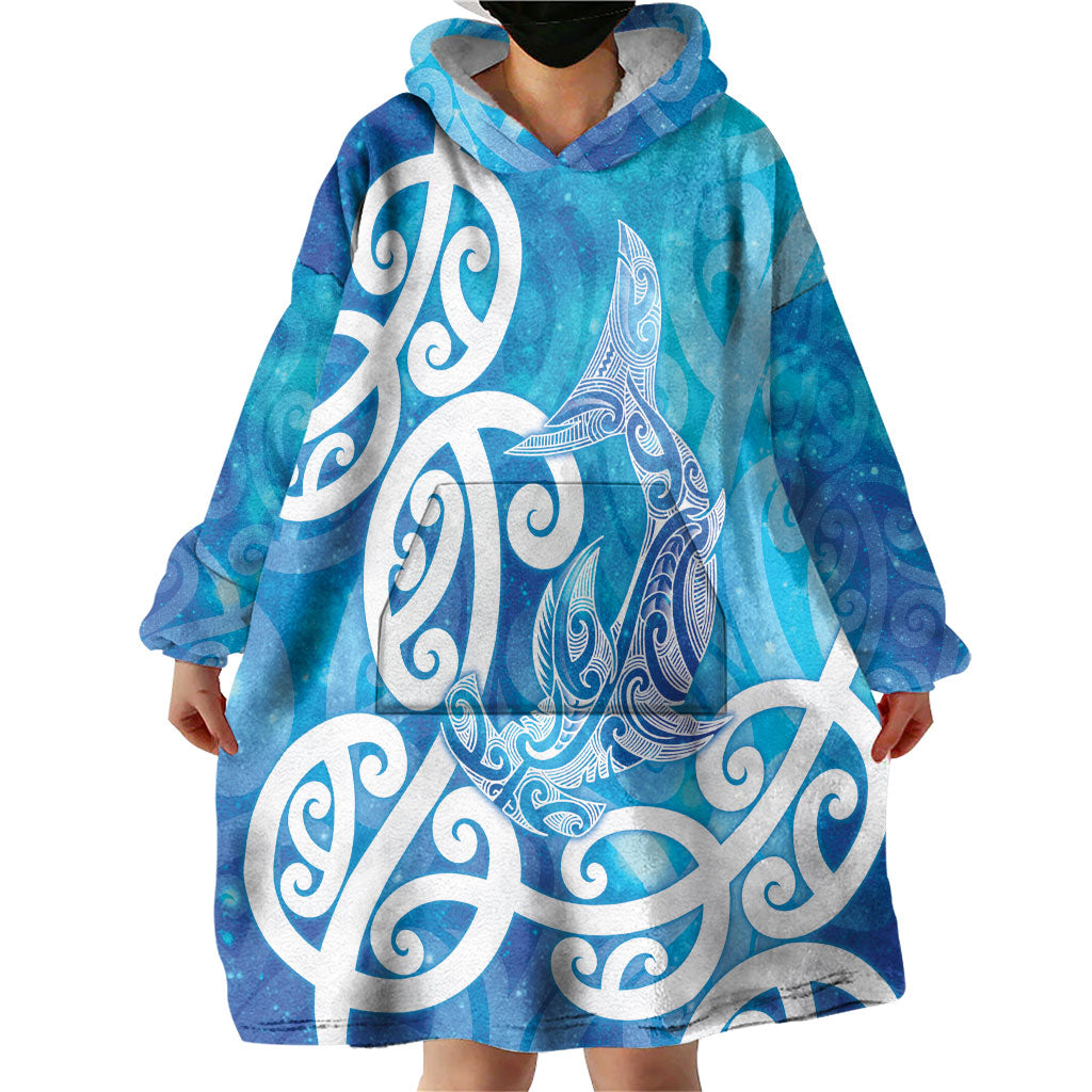 Hammerhead Shark Tattoo New Zealand Wearable Blanket Hoodie Maori Galaxy Mangopare Pattern