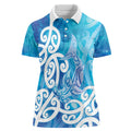 Hammerhead Shark Tattoo New Zealand Women Polo Shirt Maori Galaxy Mangopare Pattern