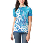 Hammerhead Shark Tattoo New Zealand Women Polo Shirt Maori Galaxy Mangopare Pattern