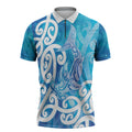 Hammerhead Shark Tattoo New Zealand Zipper Polo Shirt Maori Galaxy Mangopare Pattern