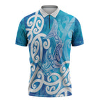 Hammerhead Shark Tattoo New Zealand Zipper Polo Shirt Maori Galaxy Mangopare Pattern