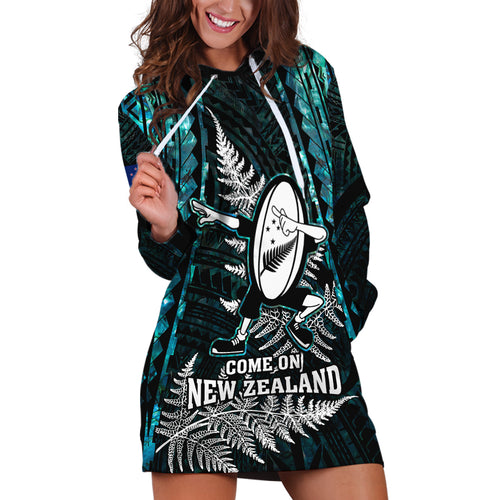 new-zealand-silver-fern-rugby-hoodie-dress-aotearoa-all-black-dabbing-ball-with-maori-paua-shell