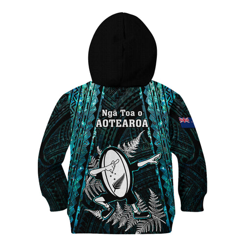 new-zealand-silver-fern-rugby-kid-hoodie-aotearoa-all-black-dabbing-ball-with-maori-paua-shell