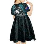 new-zealand-silver-fern-rugby-kid-short-sleeve-dress-aotearoa-all-black-dabbing-ball-with-maori-paua-shell