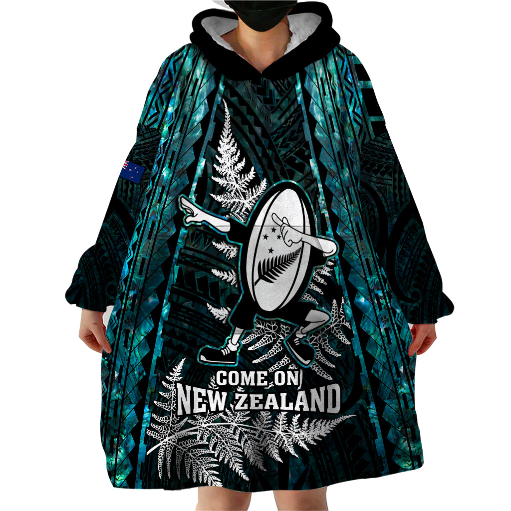 new-zealand-silver-fern-rugby-wearable-blanket-hoodie-aotearoa-all-black-dabbing-ball-with-maori-paua-shell