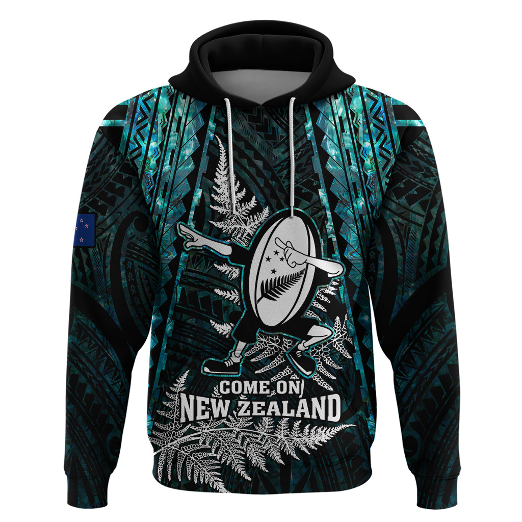 custom-new-zealand-silver-fern-rugby-hoodie-aotearoa-all-black-dabbing-ball-with-maori-paua-shell