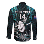 custom-new-zealand-silver-fern-rugby-long-sleeve-button-shirt-aotearoa-all-black-dabbing-ball-with-maori-paua-shell