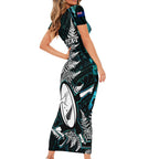 custom-new-zealand-silver-fern-rugby-short-sleeve-bodycon-dress-aotearoa-all-black-dabbing-ball-with-maori-paua-shell