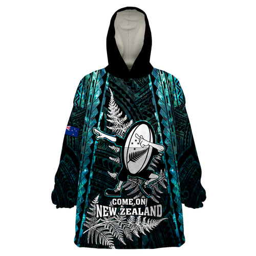 custom-new-zealand-silver-fern-rugby-wearable-blanket-hoodie-aotearoa-all-black-dabbing-ball-with-maori-paua-shell