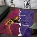 Dockers And Lions Football Custom Area Rug 2025 Sporty Dynamic Version - Aussie Hoodie