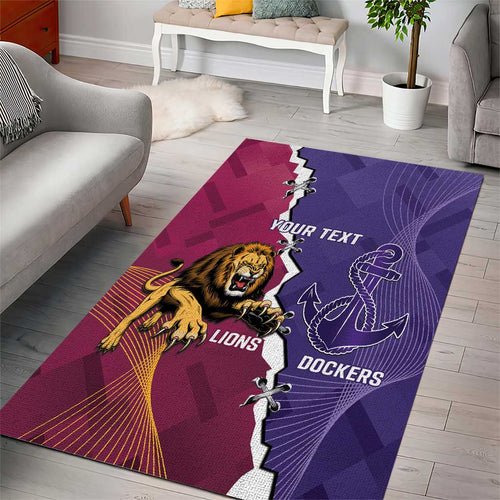 Dockers And Lions Football Custom Area Rug 2025 Sporty Dynamic Version - Aussie Hoodie