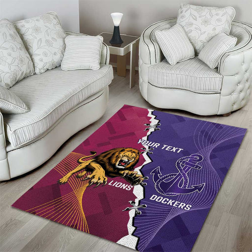 Dockers And Lions Football Custom Area Rug 2025 Sporty Dynamic Version - Aussie Hoodie