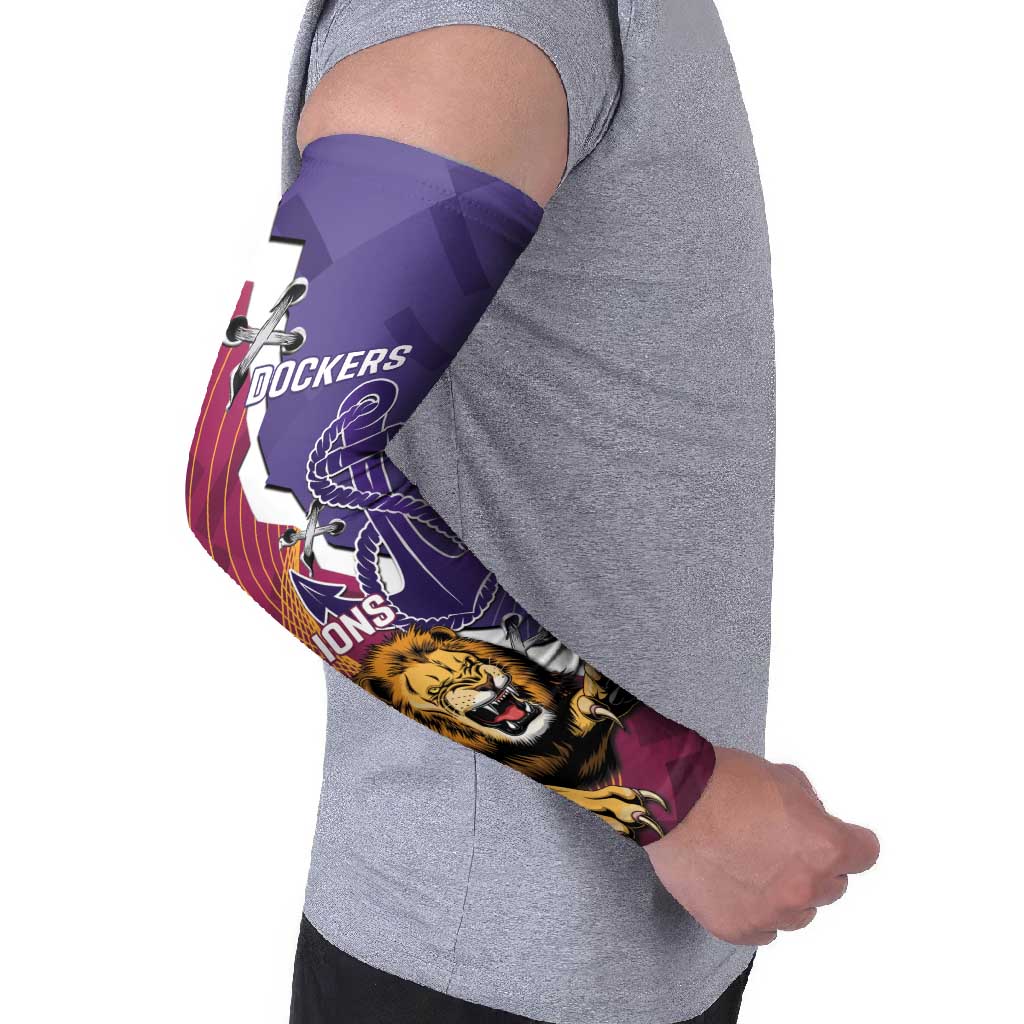 Dockers And Lions Football Custom Arm Sleeves 2025 Sporty Dynamic Version - Aussie Hoodie