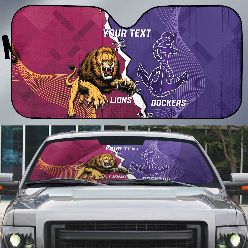 Dockers And Lions Football Custom Auto Sun Shade 2025 Sporty Dynamic Version - Aussie Hoodie