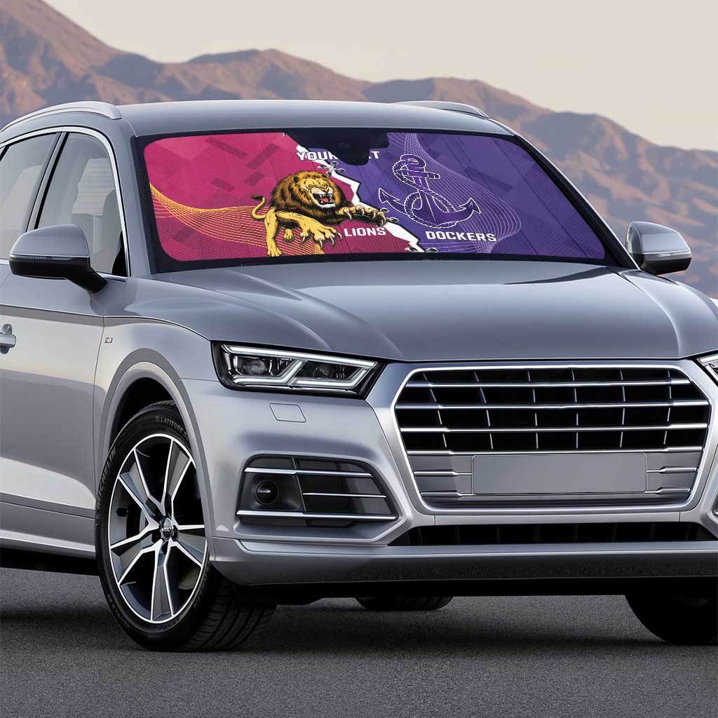 Dockers And Lions Football Custom Auto Sun Shade 2025 Sporty Dynamic Version - Aussie Hoodie