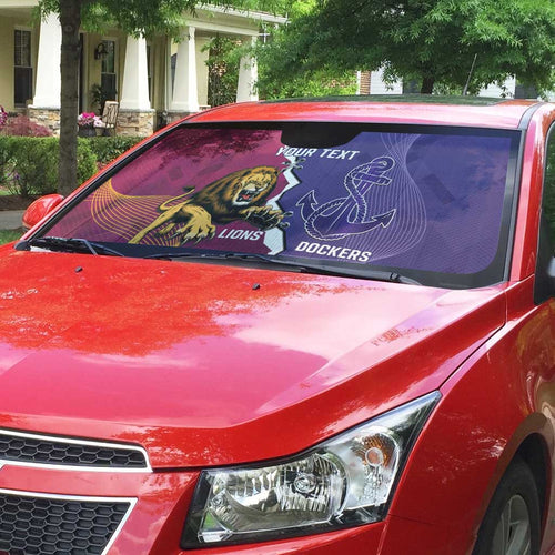 Dockers And Lions Football Custom Auto Sun Shade 2025 Sporty Dynamic Version - Aussie Hoodie
