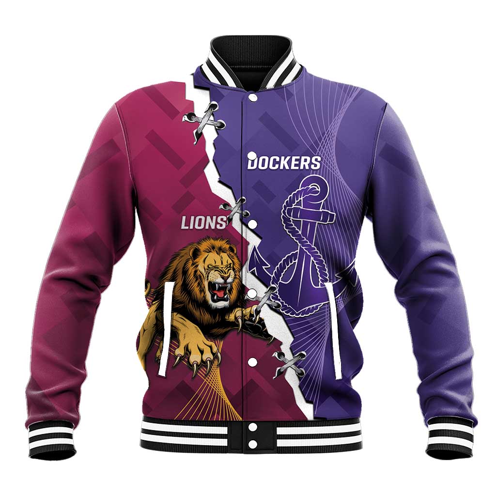 Dockers And Lions Football Custom Baseball Jacket 2025 Sporty Dynamic Version - Aussie Hoodie