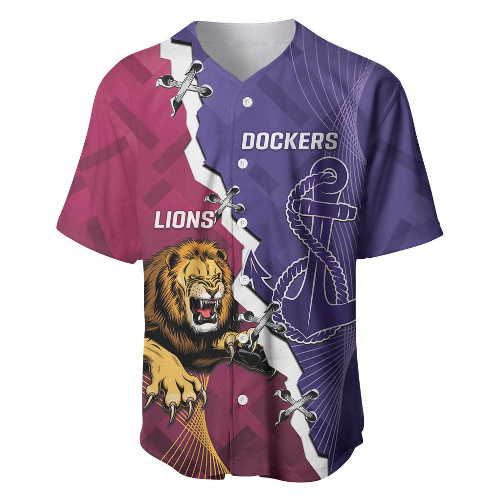 Dockers And Lions Football Custom Baseball Jersey 2025 Sporty Dynamic Version - Aussie Hoodie