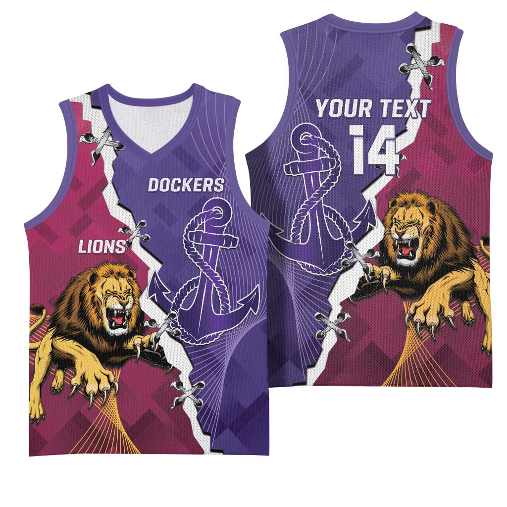 Dockers And Lions Football Custom Basketball Jersey 2025 Sporty Dynamic Version - Aussie Hoodie