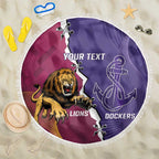 Dockers And Lions Football Custom Beach Blanket 2025 Sporty Dynamic Version - Aussie Hoodie