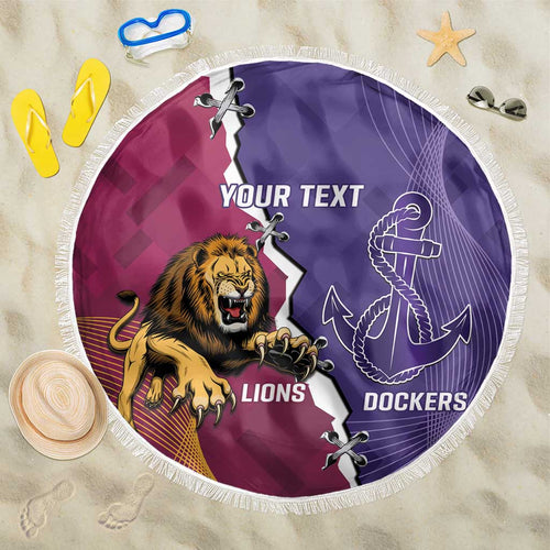 Dockers And Lions Football Custom Beach Blanket 2025 Sporty Dynamic Version - Aussie Hoodie