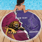 Dockers And Lions Football Custom Beach Blanket 2025 Sporty Dynamic Version - Aussie Hoodie