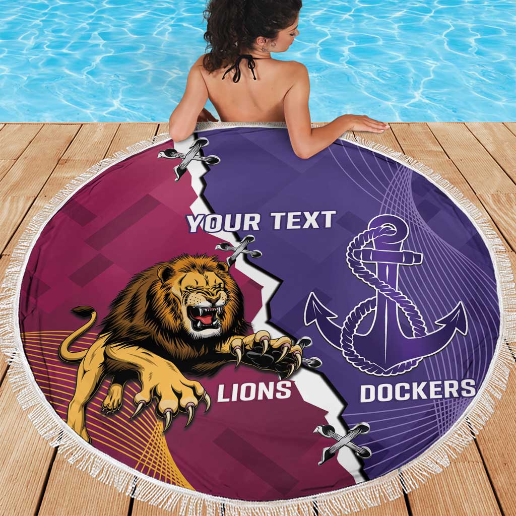 Dockers And Lions Football Custom Beach Blanket 2025 Sporty Dynamic Version - Aussie Hoodie
