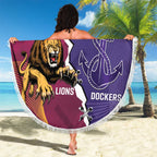 Dockers And Lions Football Custom Beach Blanket 2025 Sporty Dynamic Version - Aussie Hoodie