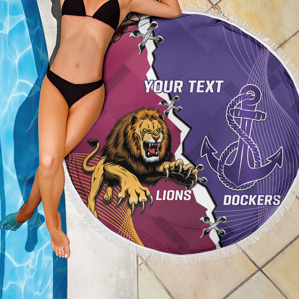 Dockers And Lions Football Custom Beach Blanket 2025 Sporty Dynamic Version - Aussie Hoodie