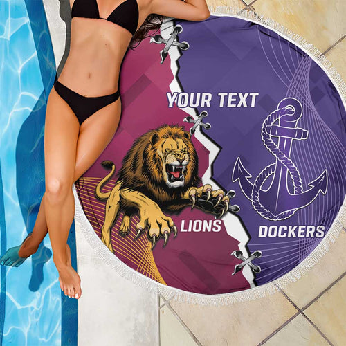 Dockers And Lions Football Custom Beach Blanket 2025 Sporty Dynamic Version - Aussie Hoodie