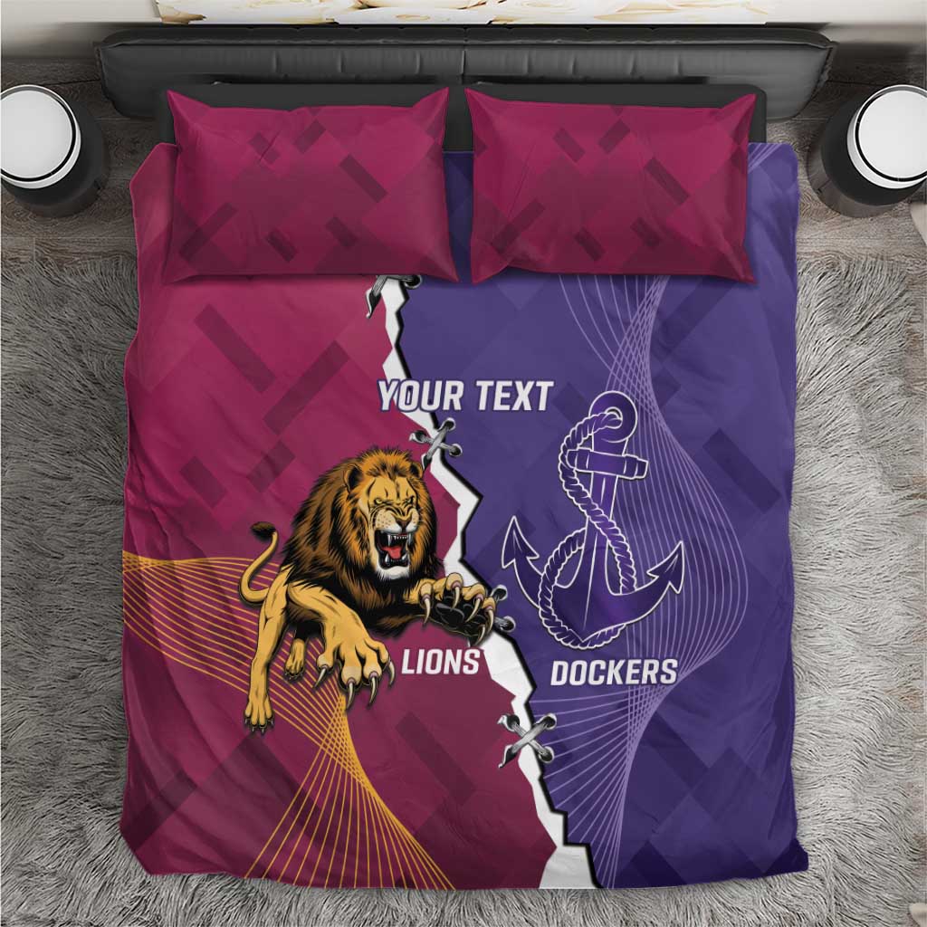 Dockers And Lions Football Custom Bedding Set 2025 Sporty Dynamic Version - Aussie Hoodie