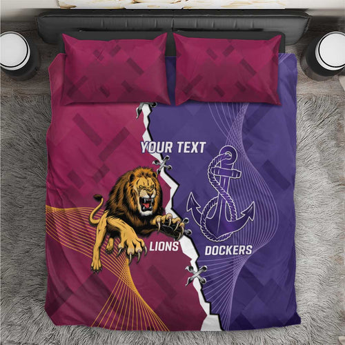 Dockers And Lions Football Custom Bedding Set 2025 Sporty Dynamic Version - Aussie Hoodie