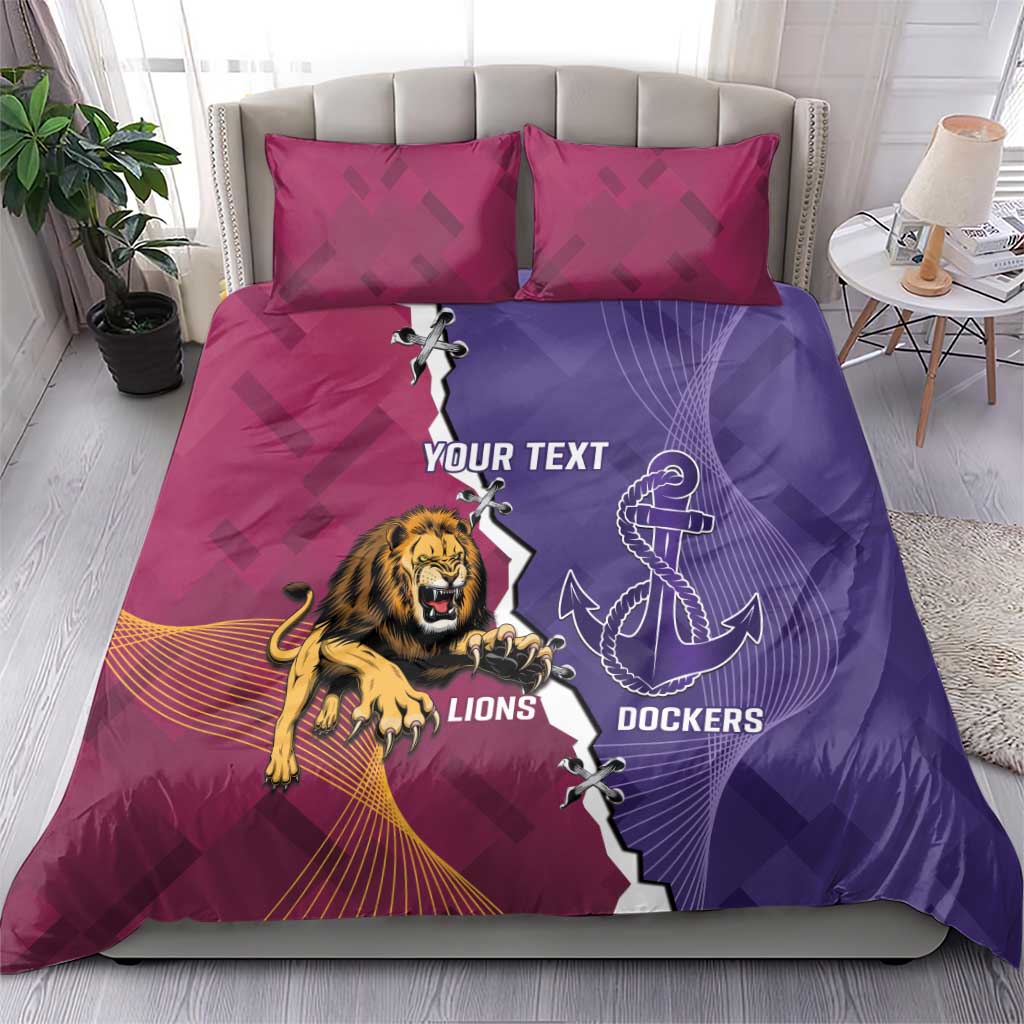 Dockers And Lions Football Custom Bedding Set 2025 Sporty Dynamic Version - Aussie Hoodie