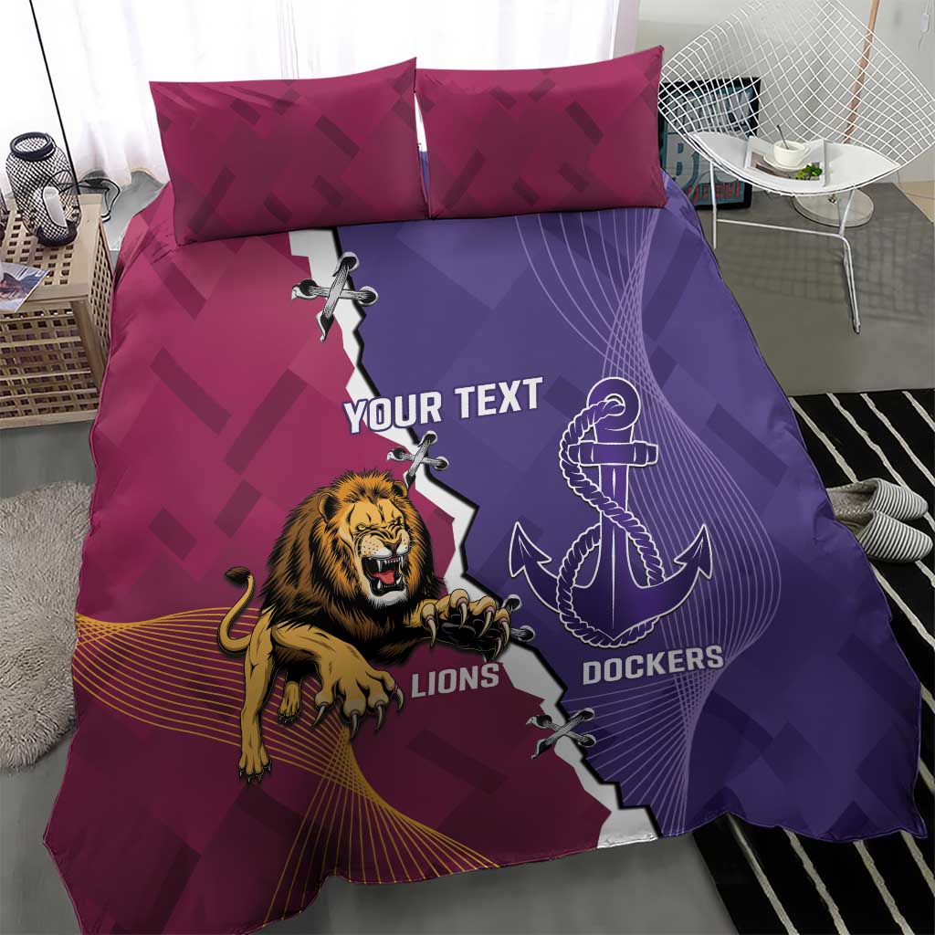 Dockers And Lions Football Custom Bedding Set 2025 Sporty Dynamic Version - Aussie Hoodie
