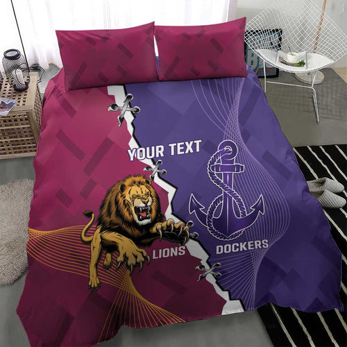 Dockers And Lions Football Custom Bedding Set 2025 Sporty Dynamic Version - Aussie Hoodie