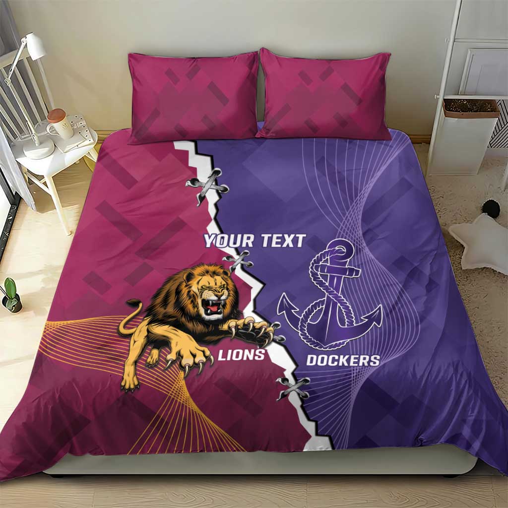 Dockers And Lions Football Custom Bedding Set 2025 Sporty Dynamic Version - Aussie Hoodie