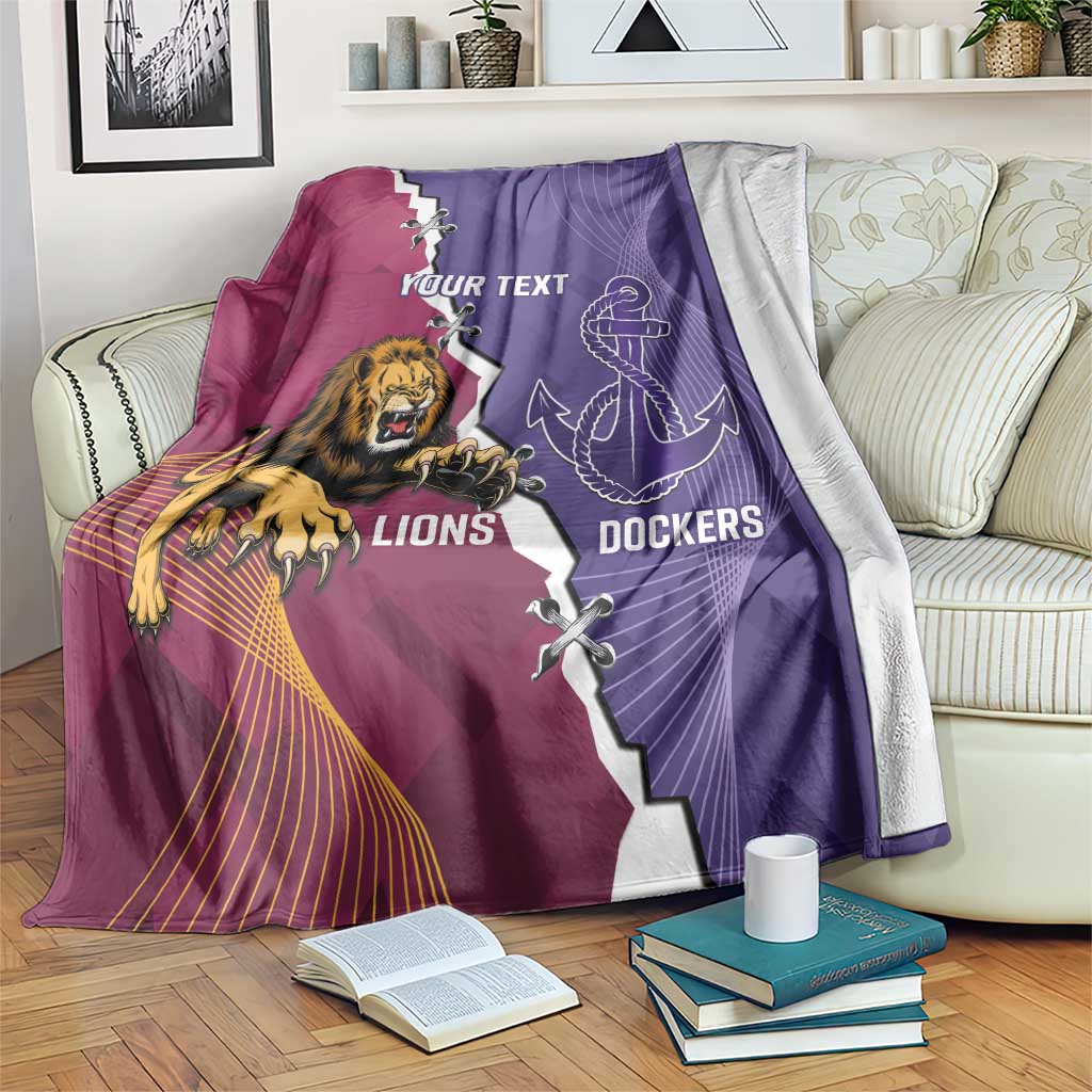 Dockers And Lions Football Custom Blanket 2025 Sporty Dynamic Version - Aussie Hoodie