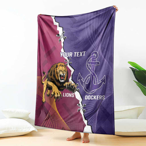 Dockers And Lions Football Custom Blanket 2025 Sporty Dynamic Version - Aussie Hoodie