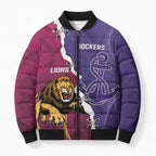 Dockers And Lions Football Custom Bomber Puffer Jacket 2025 Sporty Dynamic Version - Aussie Hoodie