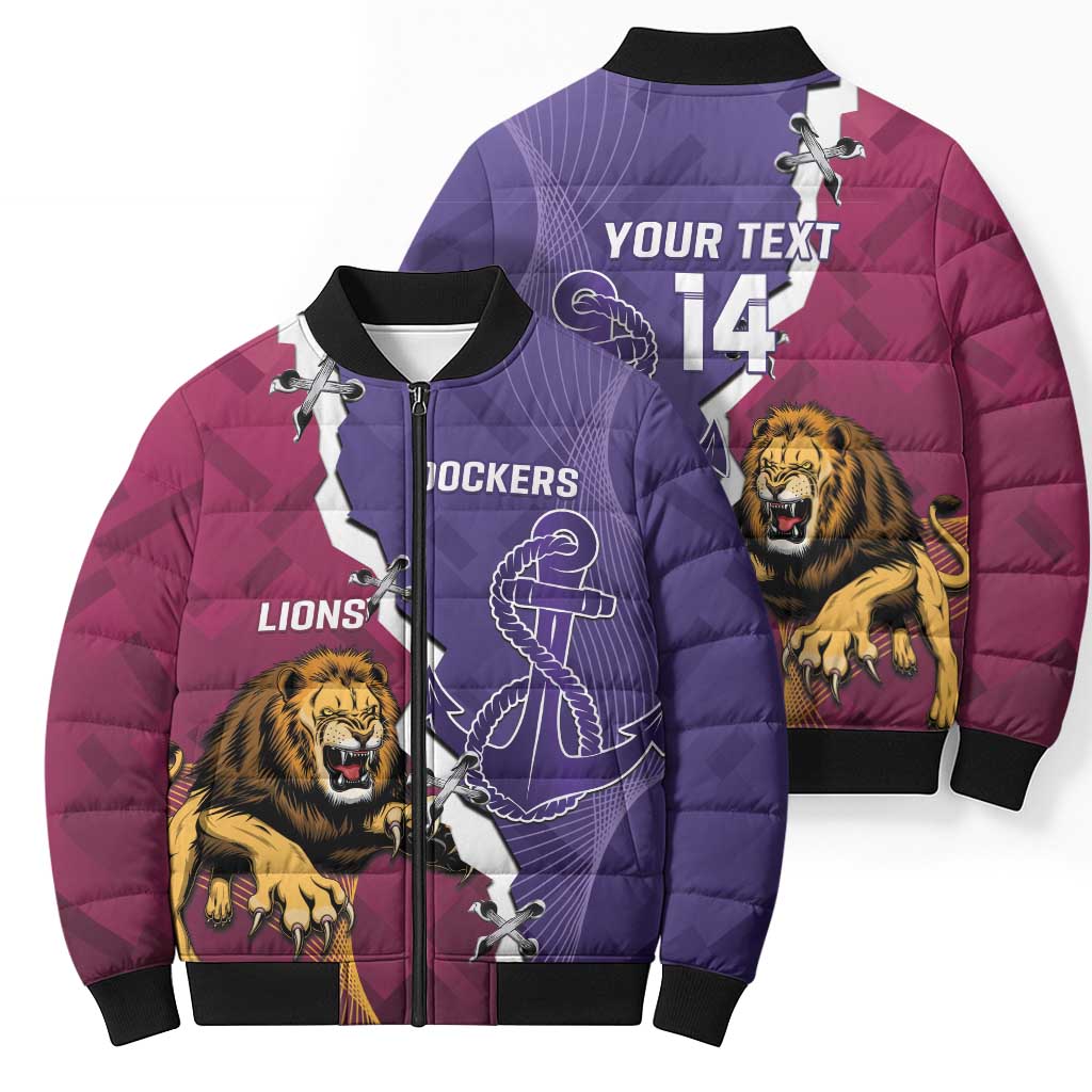 Dockers And Lions Football Custom Bomber Puffer Jacket 2025 Sporty Dynamic Version - Aussie Hoodie