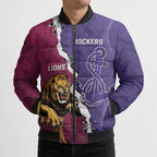 Dockers And Lions Football Custom Bomber Puffer Jacket 2025 Sporty Dynamic Version - Aussie Hoodie